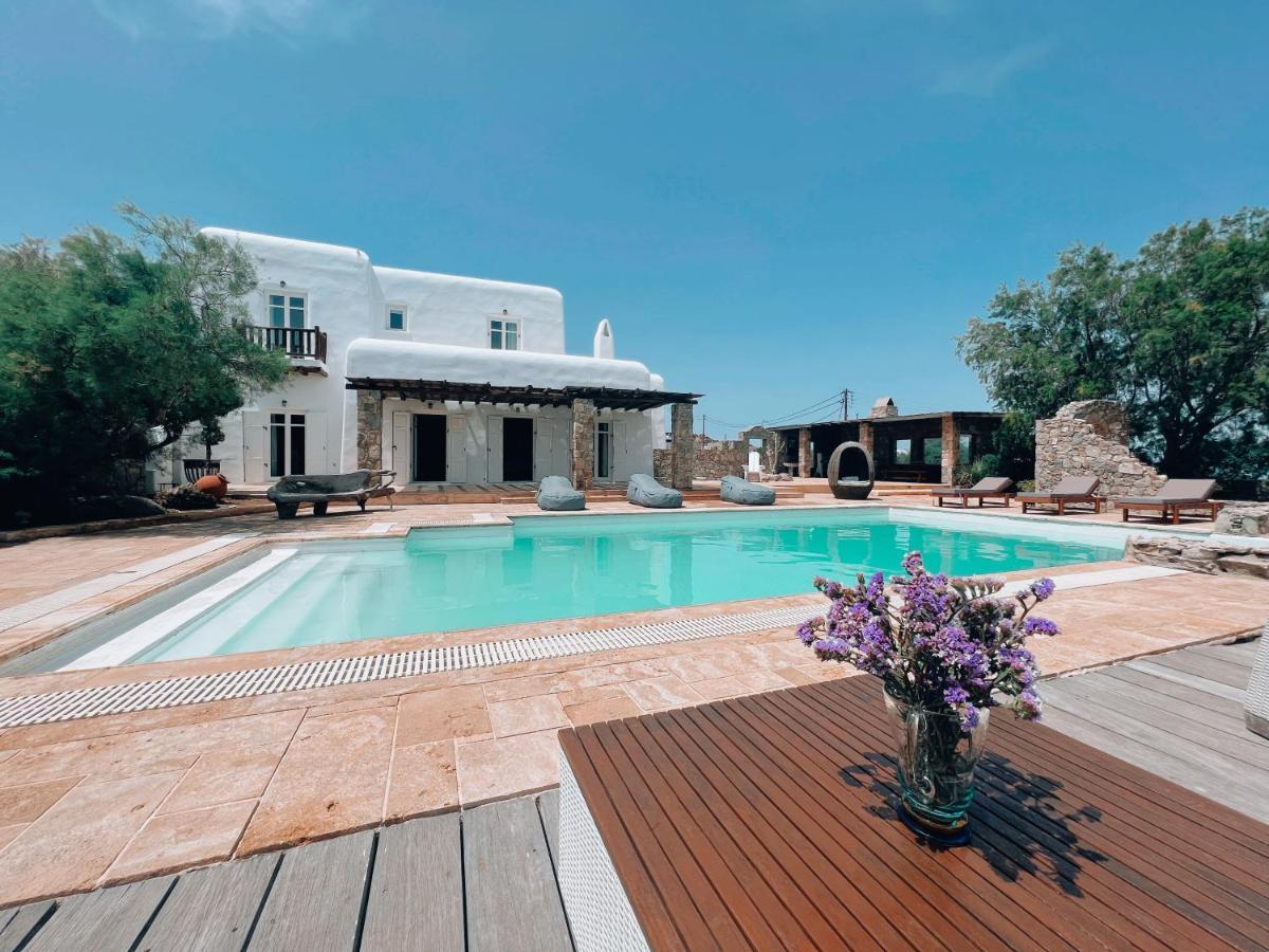 Dreamy Boho 5Bed Villa With Pool And Ocean View Mykonos Town 外观 照片